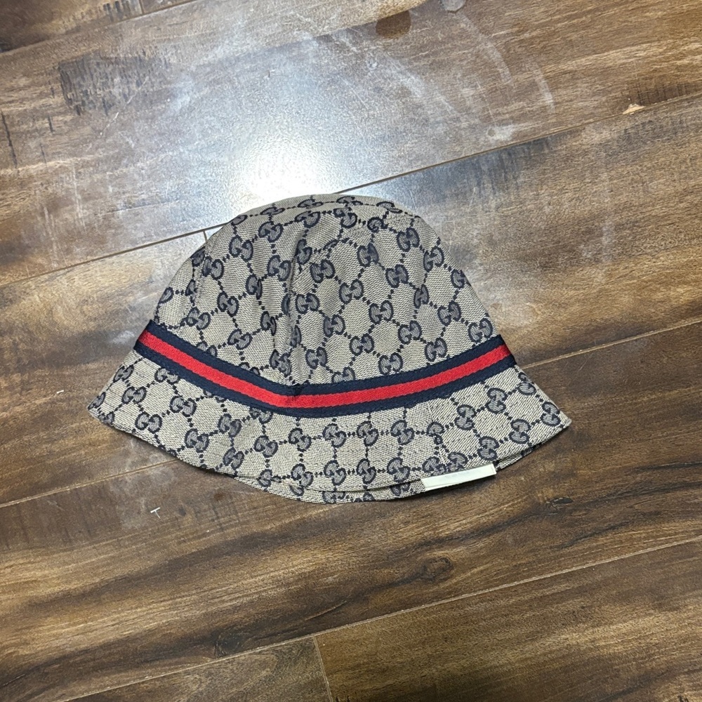 Gucci Kids Tan Logo Bucket Hat